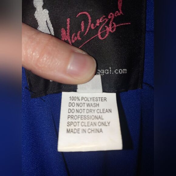 MacDuggal Blue Rhinestone Prom Dress, Women's Size 2 - Picture 7 of 10